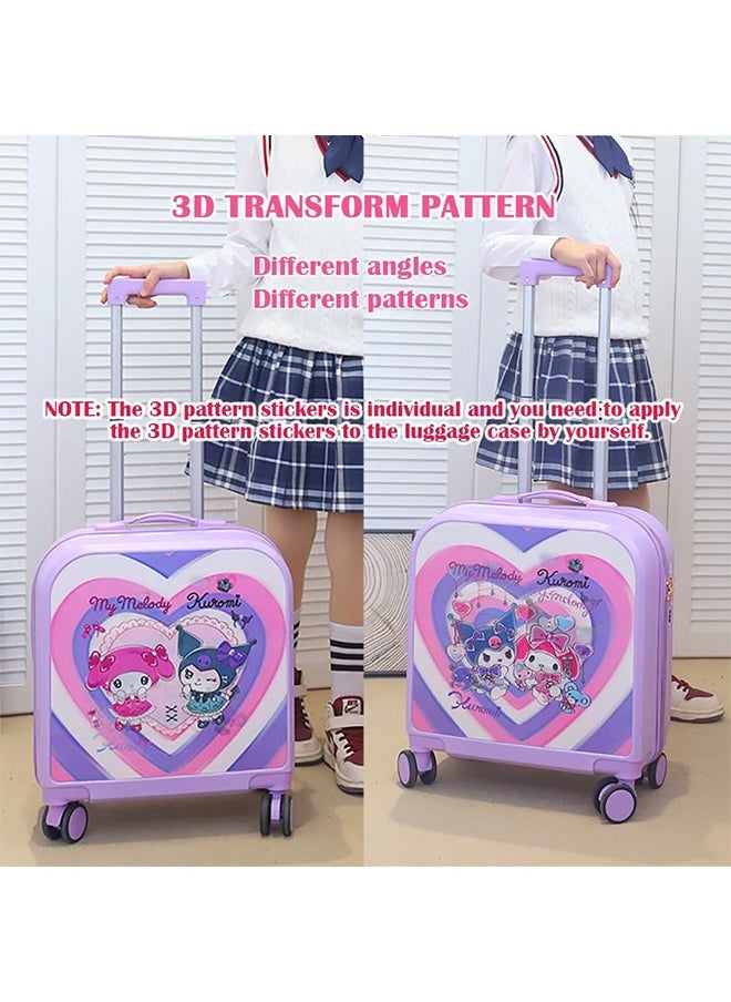 JCB CHIC 20 Inch Kids Luggage Gradation 3D Cartoon Patterns Children Trolley Suitcase Travel Boys Girls Rolling Luggage Case with Lock Students Teens Wheeled Small Suitcase Carry On Bag for Boarding School  - Image 3