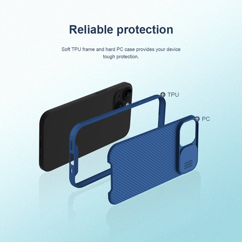 HuHa Case Cover For iPhone 15 Plus NILLKIN CamShield Pro PC Phone Case(Blue) - Image 5
