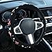 BDFHYK Embroidered Floral Bee Cute Black Steering Wheel Cover Auto AntiSlip Breathable Steering Wheel ProtectorFloral Car Accessories for WomenUniversal Size Fit Most Cars 15 inch - Image 2