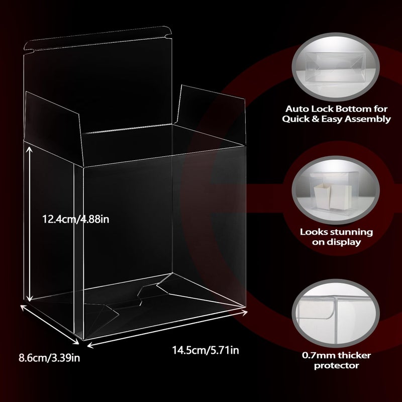 DEDC 4 Pack Clear Booster Box Case PET Plastic Protector Cases Storage Box with Lid for Booster Box Display Case for Collectors, 0.70mm Thick, (5.71x3.39x4.88 inch) - Image 2