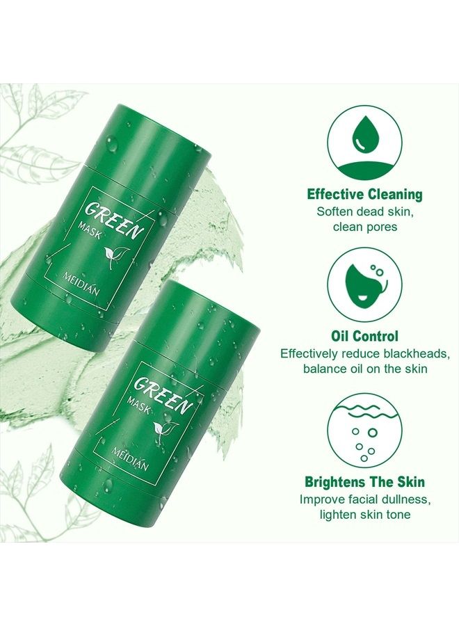 DRTRU 2Pack Green Tea Mask Stick,Blackhead Remover Green Tea Mask,Natural Green Tea Extract,Deep Cleanse Green Tea Mask,Face Skin Brightening,Moisturizing,Oil Control For All Skin Types - Image 2