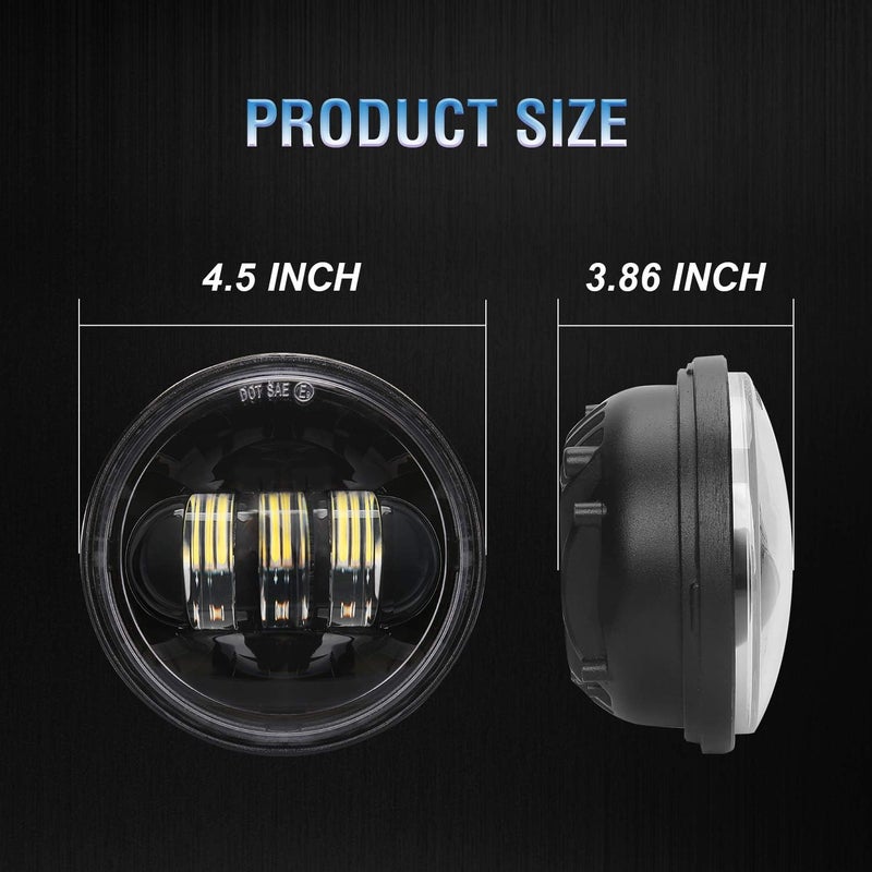 LX-LIGHT 4.5 inch Black LED Auxiliary Spot Fog Passing Lights Lamp for Motorcycles Projector Driving Lamp - Image 3