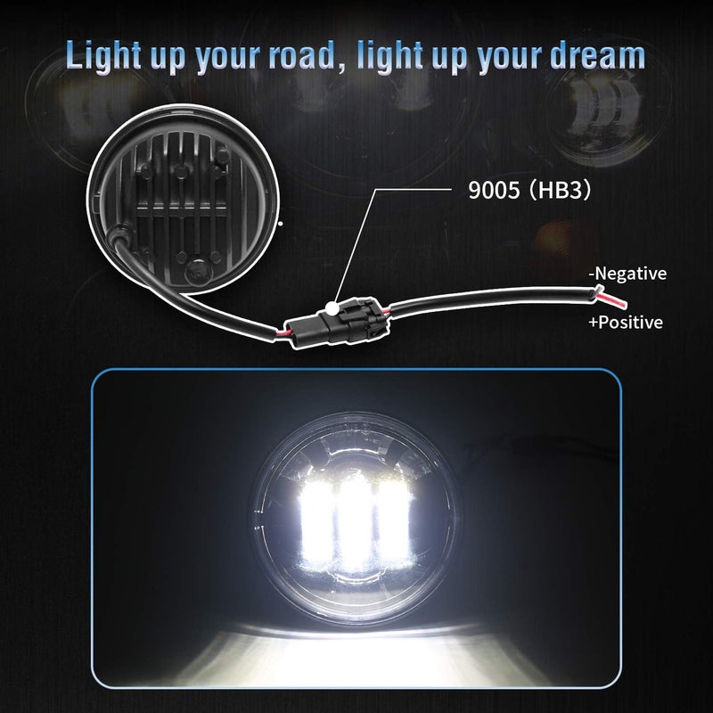 LX-LIGHT 4.5 inch Black LED Auxiliary Spot Fog Passing Lights Lamp for Motorcycles Projector Driving Lamp - Image 4