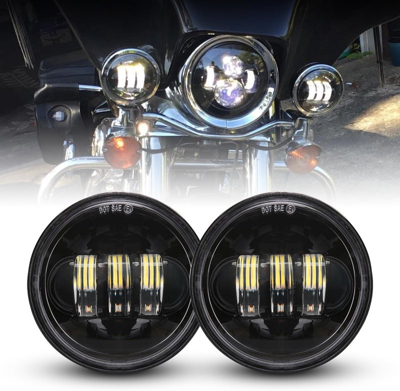 LX-LIGHT 4.5 inch Black LED Auxiliary Spot Fog Passing Lights Lamp for Motorcycles Projector Driving Lamp - Image 2
