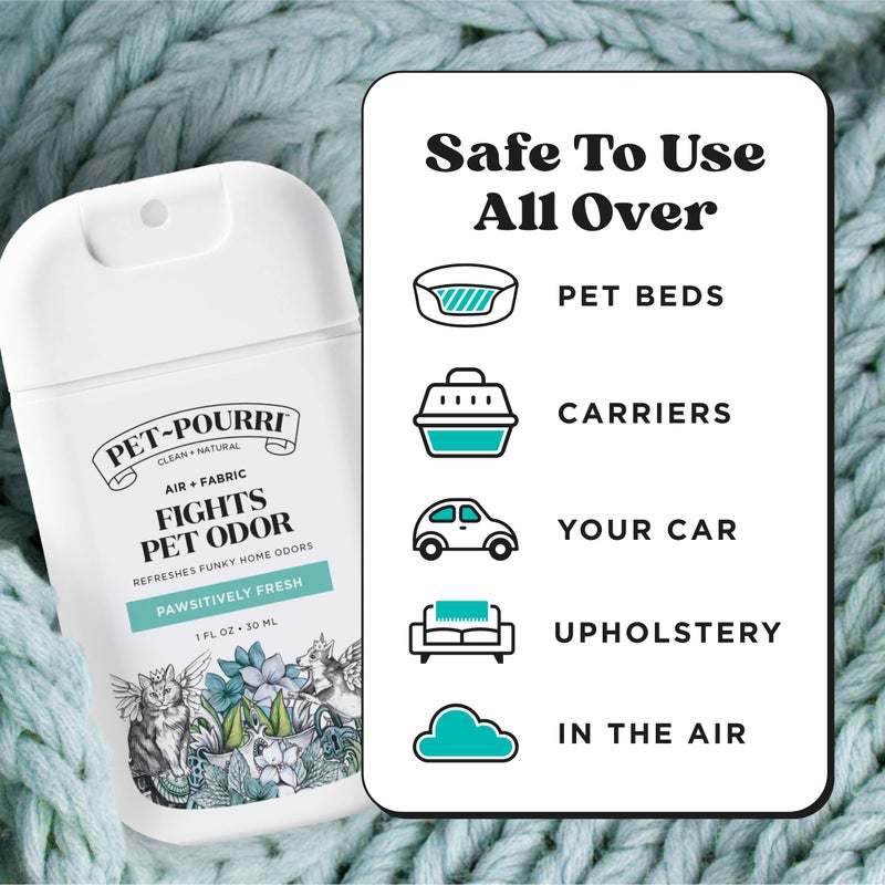 Poo-Pourri Pawsitively Fresh Pocket Deodorizer Spray - Dog & Cat Odor Remover - Plant Based Ingredients - Vet Recommended - Great for Air, Carpet, Fabric, Litter Box, Urine & Strong Pet Odors - Image 5