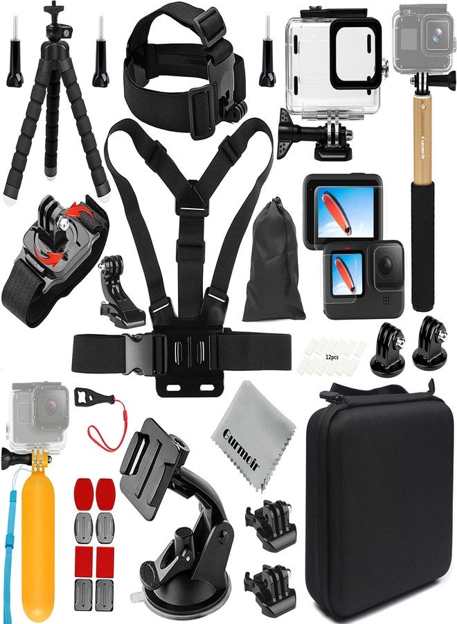 Gurmoir 16in1 Action Camera Accessories with Waterproof Case and Selfie Stick for Gopro Hero 8 Black Action Camera Only.Full Essential Outdoor Travel Hiking Action Camera Kit for Gopro Hero 8 (AT06) - Image 1