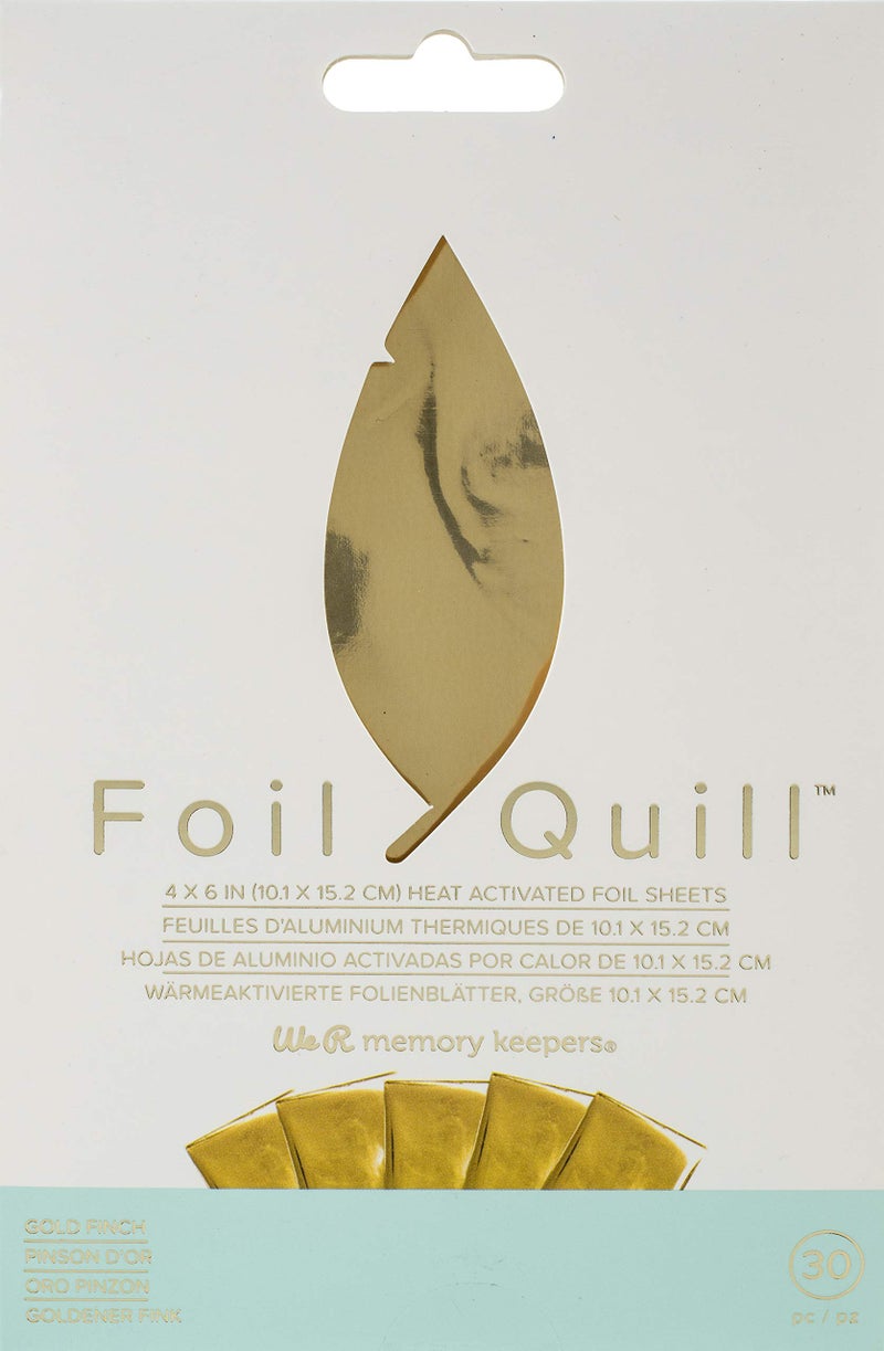 We R Memory Keepers Foil Quill Foil Sheets 4"X6" 30/Pkg-Gold Finch