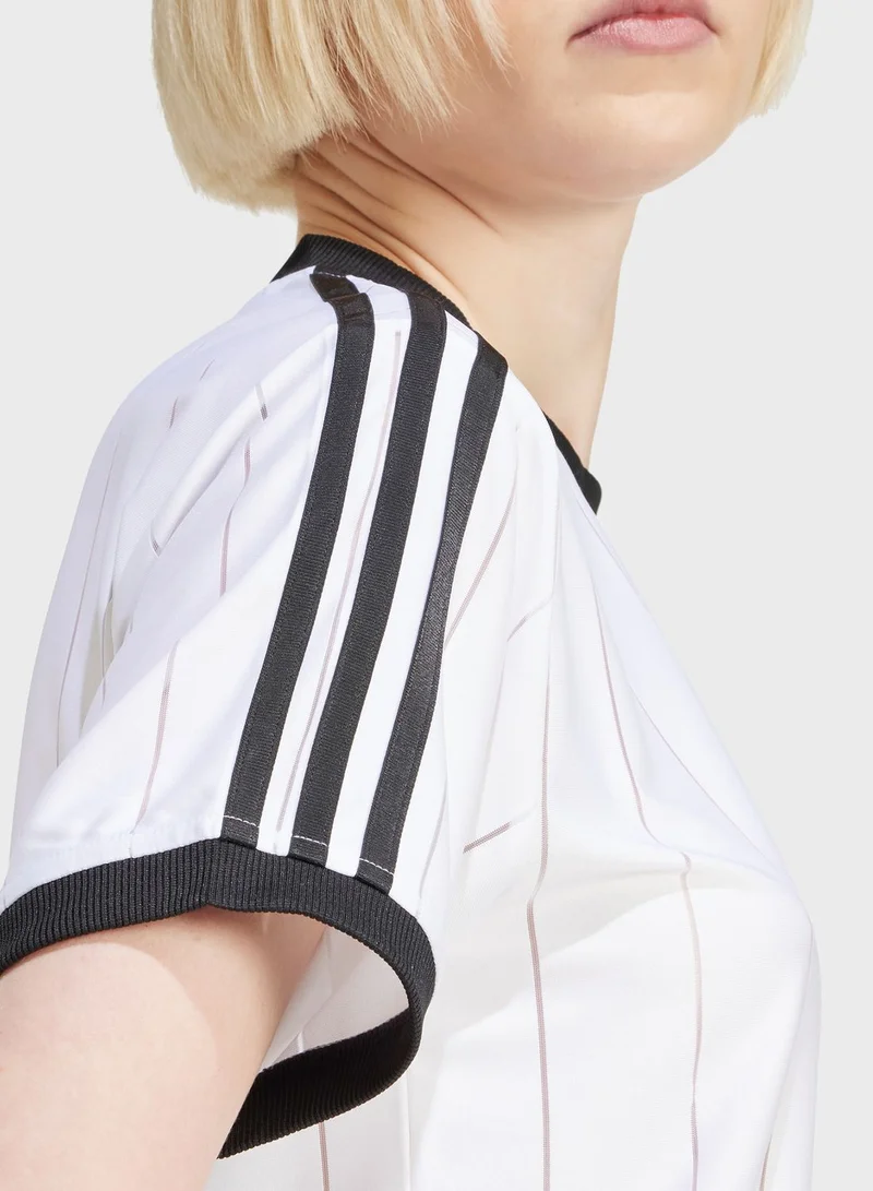 adidas Originals Adicolor 3 Stripe Pinstripe T-Shirt