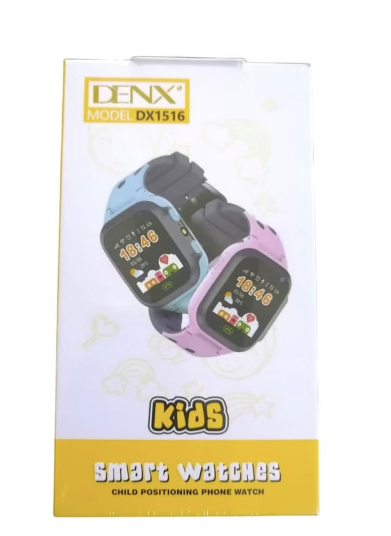 Denx Kids Smart Watch with GPS, SIM Card, Waterproof, Pink/Black  - Image 4