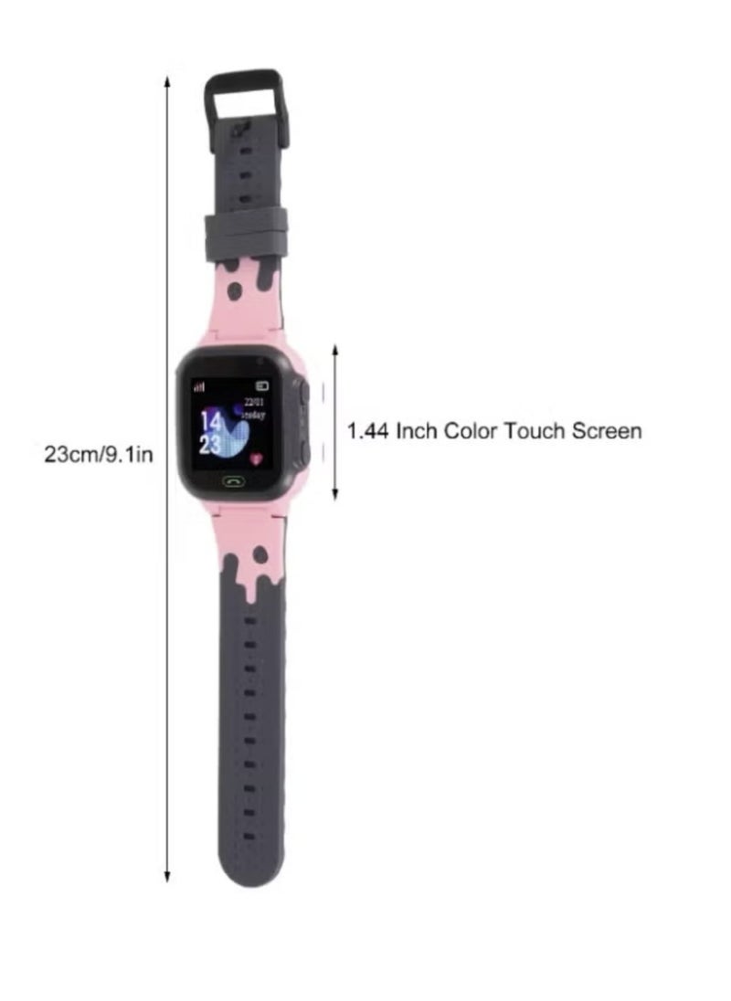 Denx Kids Smart Watch with GPS, SIM Card, Waterproof, Pink/Black  - Image 3