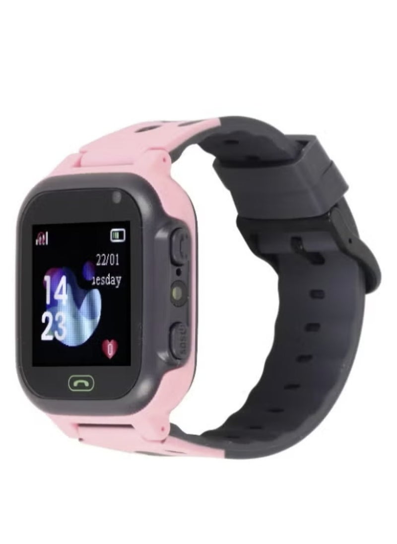 Denx Kids Smart Watch with GPS, SIM Card, Waterproof, Pink/Black  - Image 1
