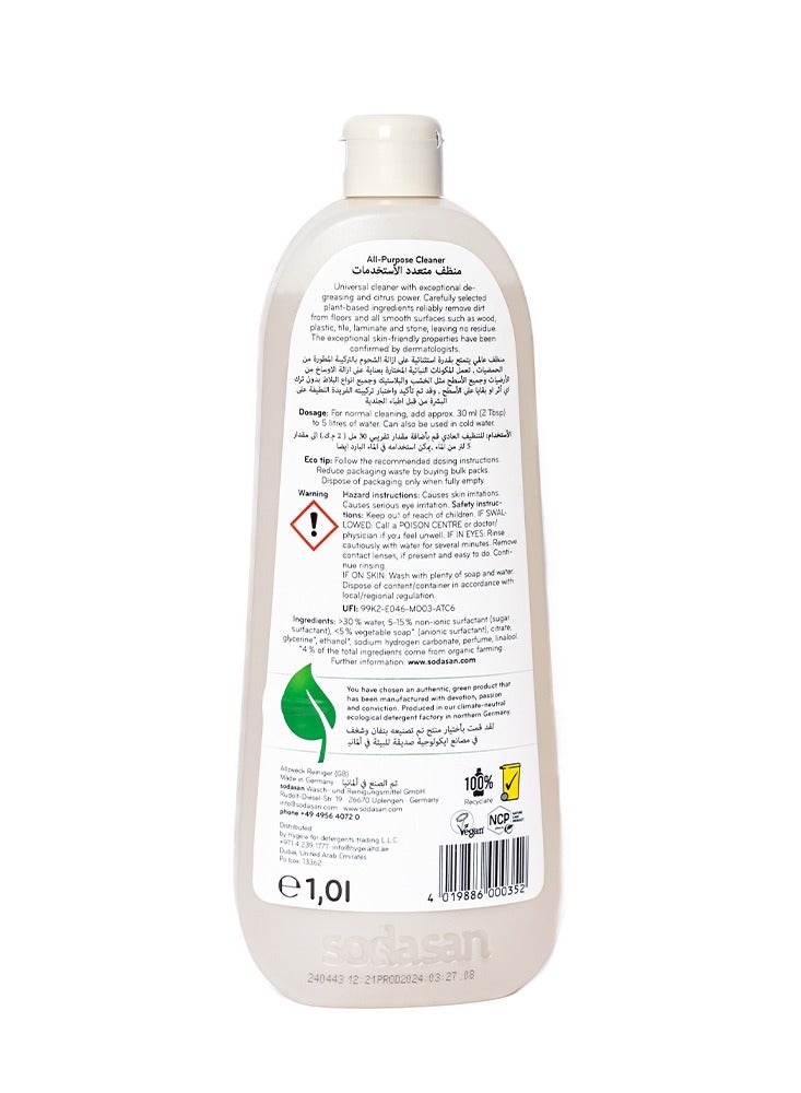sodasan 100% Natural ALL PURPOSE CLEANER 1L - Image 2