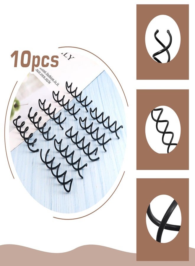 تووكسي مجموعة TUUXI من 10 دبابيس شعر حلزونية سوداء، مثالية لعمل كعكة شعر دائرية بدون خدش، إكسسوارات شعر ملتوية للنساء - Image 4