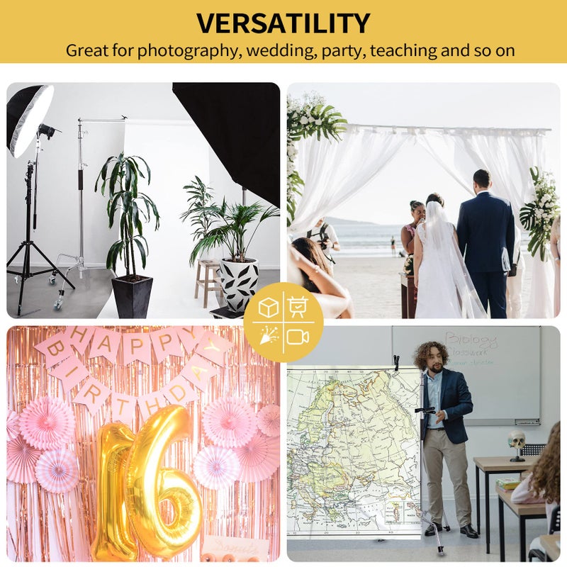 Meking Pro Stainless Steel Telescopic Backdrop Crossbar Max Length 10 ft/3m Adjustable Background Support Cross Arm, Backdrop Pole for C Stand - Image 3