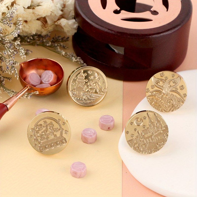 Wax Seal 25mm Removable Brass Head Lake Night Moon Dolphin Scene Pattern For Decorating Parties Greeting Cards Envelopes Wine Bottle Wraps Notebooks Perfume Bottles - Image 4