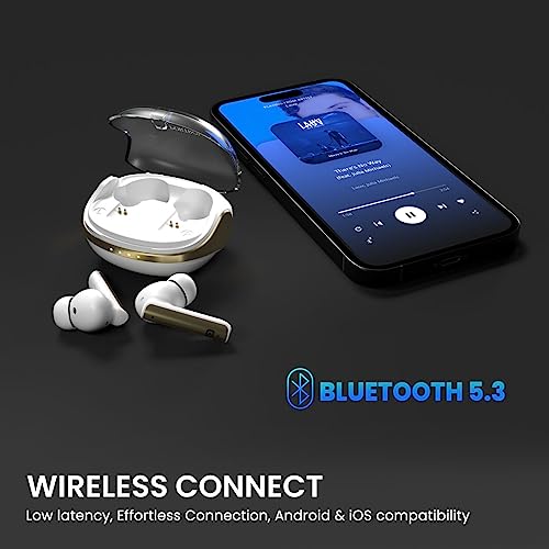 Portronics Harmonics Twins S7 True Wireless in Ear Earbuds with 35Hrs Playtime, Auto ENC, Quad Mic,13mm Driver, Touch Control, BT 5.3v, Voice Assistant, Type C Charging Port(White) - Image 2