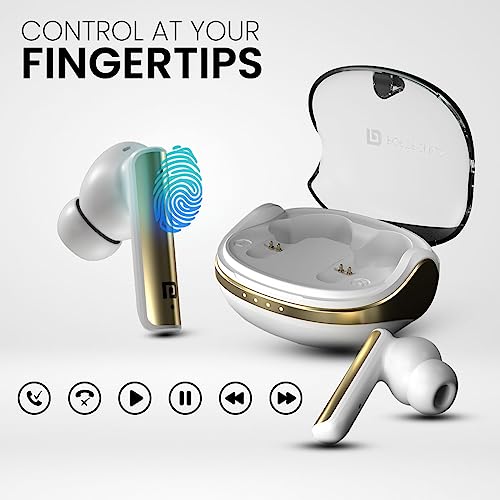 Portronics Harmonics Twins S7 True Wireless in Ear Earbuds with 35Hrs Playtime, Auto ENC, Quad Mic,13mm Driver, Touch Control, BT 5.3v, Voice Assistant, Type C Charging Port(White) - Image 5