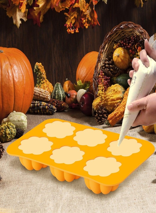 Yomvzake Silicone Pumpkin Mold, 3 Pack Pumpkin Soap Molds Fall Baking Molds for Muffin Cake Pop Jello Chocolate Bomb Fall Bath Bomb Moulds, 3D Thanksgiving Molds for Making Autumn Wax Candle - Image 5