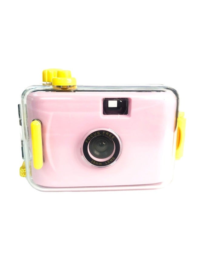 Red Yellow Shell Ins Film Camera Retro Film Can Take Pictures Waterproof Camera For Best Friend Special Birthday Gift-Color:Light Pink Yellow Shell  - Image 1