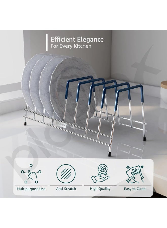 Plantex Stainless Steel Plate Stand for Kitchen/10 Slot Plate Rack for Kitchen with Minor Surface Marks from Transit, Fully Quality Checked/6-Inch Dish Rack (Size-6inch, Slot- 10, Pack of 1) - Image 2