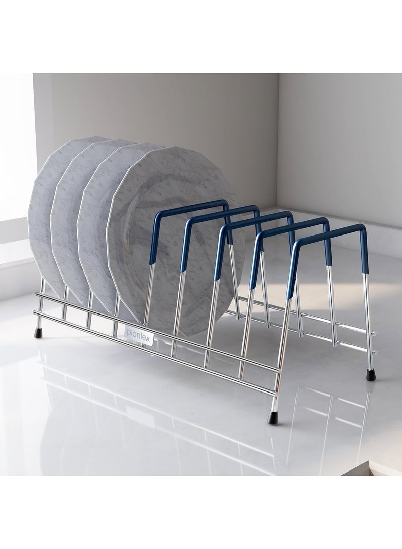 Plantex Stainless Steel Plate Stand for Kitchen/10 Slot Plate Rack for Kitchen with Minor Surface Marks from Transit, Fully Quality Checked/6-Inch Dish Rack (Size-6inch, Slot- 10, Pack of 1) - Image 1