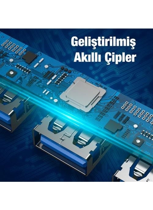 Coofbe - 5in1 Ype-C + USB Input Converter Replicator Hub USB 3.0 Fast Data Transfer Plug and Play - Image 1