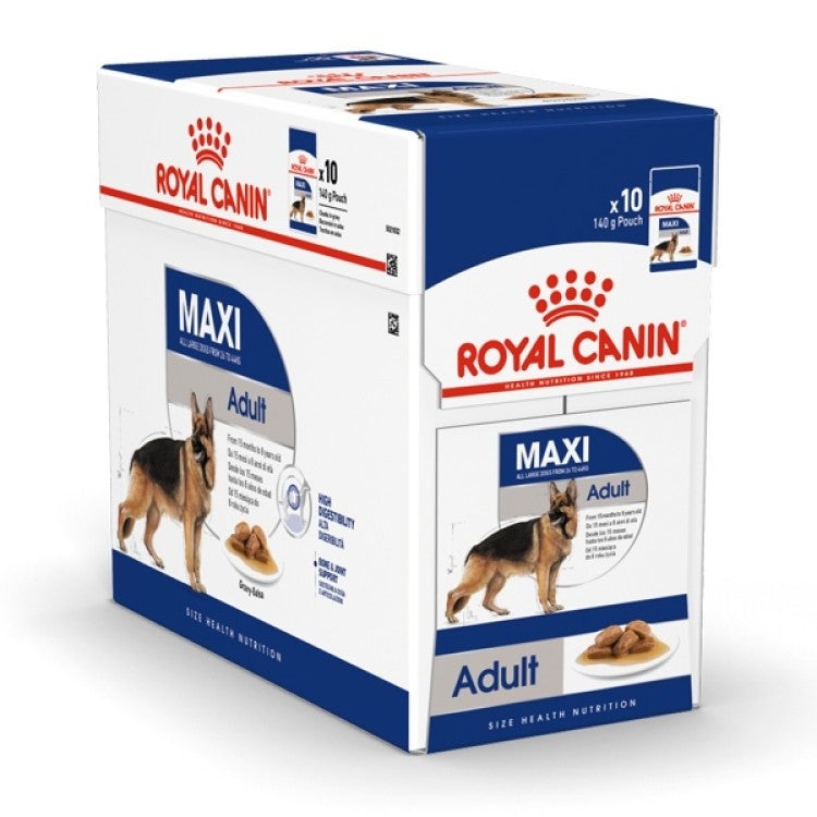 Royal Canin Wet Food Chunks in Gravy for Maxi Breed Adult Dogs 15+ Months & 26-44kg, 10x140g - Image 1