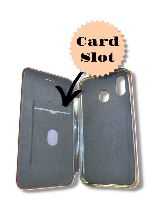 For Huawei Y7 / Y7 Prime (2019) Glossy Plastic Ceramic Magnetic Flip Cover, Headphones Filter and Card Slot Compatible With Huawei Y7 / Y7 Prime (2019) (6.26') (Black)  - Image 5