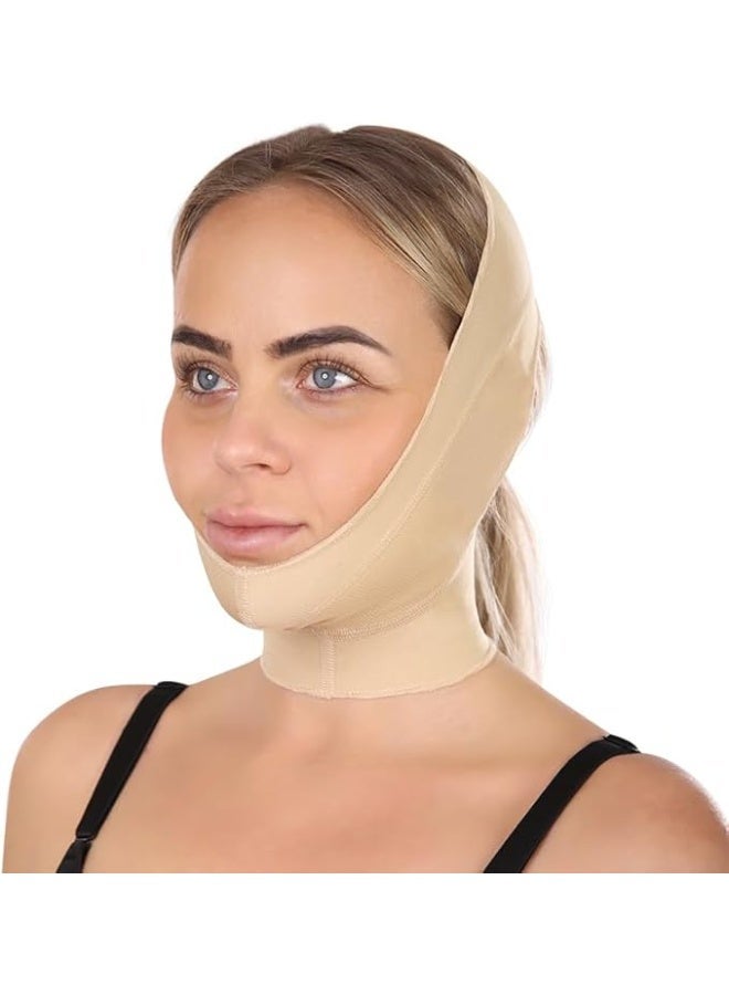 Soft and Flexible Face Corset, Breathable V-Line Lifting Strap for Chin and Neck Support, Adjustable Post-Cosmetic Recovery Mask - Image 1