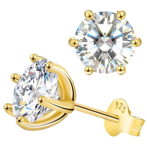 Saintda Moissanite Stud Earrings for Women 925 Sterling Silver Lab Grown Created vvs Diamond Studs Earrings Wedding Gifts Wife Jewelry Women Men Girls - Image 1