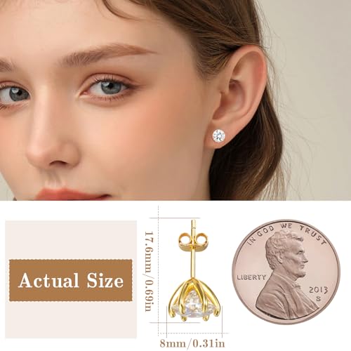 Saintda Moissanite Stud Earrings for Women 925 Sterling Silver Lab Grown Created vvs Diamond Studs Earrings Wedding Gifts Wife Jewelry Women Men Girls - Image 2