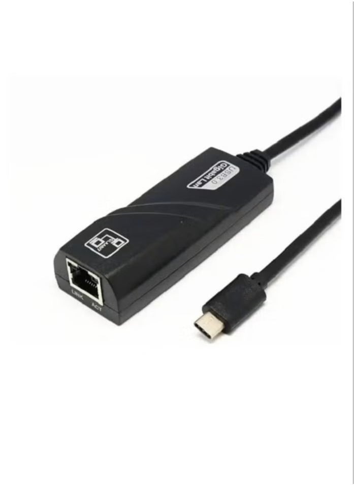 Generic Type-C To 1000Mbps Gigabit RJ45 Ethernet LAN Network Adapter Black  - Image 2