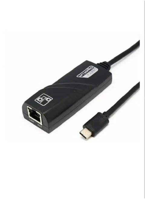 Type-C To 1000Mbps Gigabit RJ45 Ethernet LAN Network Adapter Black