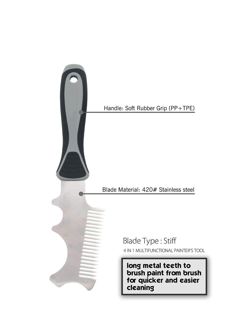 Y&D Paint Brush Comb, 4 in 1 Roller Cleaner Tool, for Sufficient Cleaning and Maintaining Your Paintbrushes Rollers - Image 2