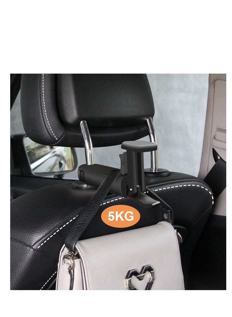 Y&D Car Headrest Hidden Hook, New Upgraded 2 in 1 Seat Hook with Phone Holder, 360° Rotation Hooks for Purses and Bags, Grocery Bag & Handbag (3 PCS)  - Image 2