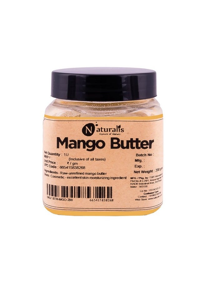 Naturalis Naturalis Mango Butter (200gm)| 100% Raw, Unprocessed and Unrefined Body Butter | Ingredient for Lip Balm/Lip Cream/Moisturization & Nourishment of Body and Skin formulation 