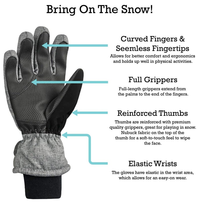 N'Ice Caps Kids Waterproof Winter Thinsulate Warm Gloves (Light Pink, 7-8 Years) - Image 4