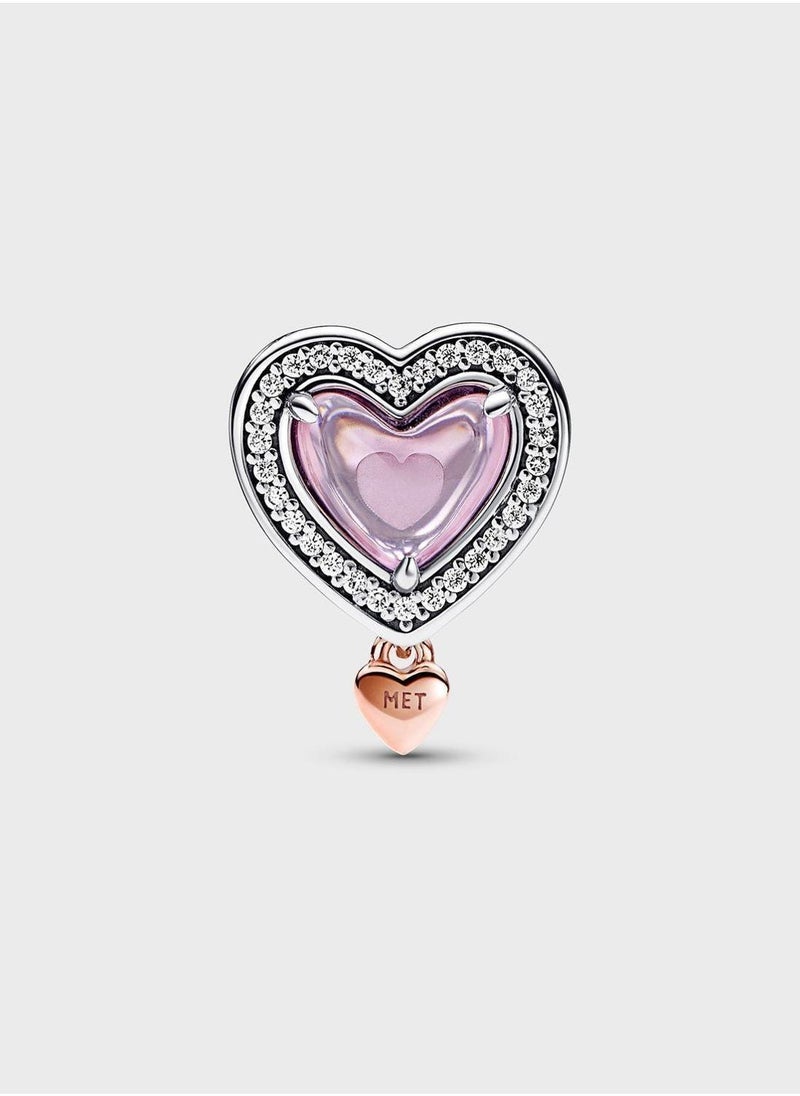 PANDORA 14K Rose Gold Plated Mum Heart Sterling Silver Charm Bracelet - Image 2