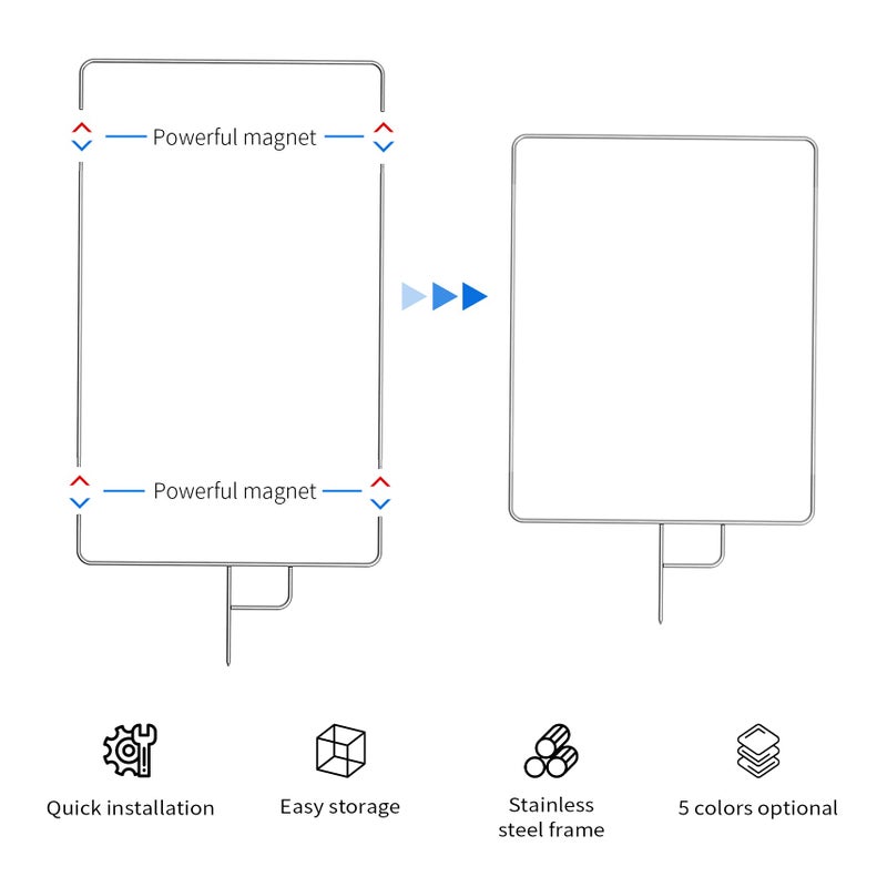 Selens 30"x35" Light Reflector Flag with Frame, 5-in-1 Cover Cloth and Diffuser Gold & Silver, Black & White for Studio Photography Lighting - Image 2
