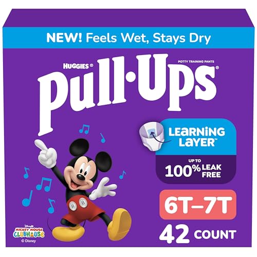 Pull-Ups Boys' Potty Training Pants, Size 6T-7T Training Underwear (55-75 lbs), 42 Count - Image 1