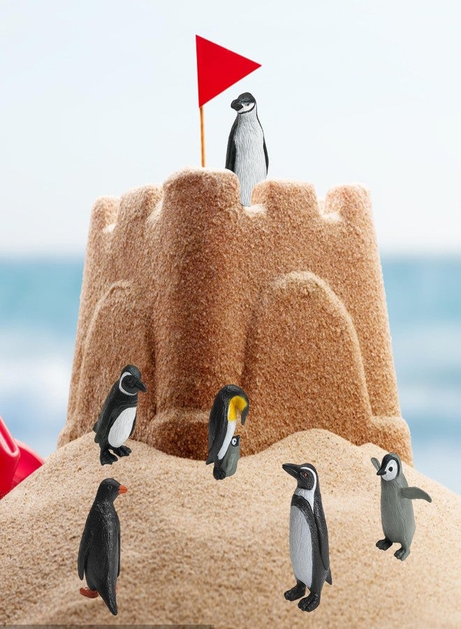 مجموعة 11 قطعة من تماثيل البطريق والحيوانات، ألعاب حيوانات برية لشخصيات القطب الجنوبي، مجموعة حيوانات مع زينة كعكة على شكل كوخ إسكيمو - Image 3