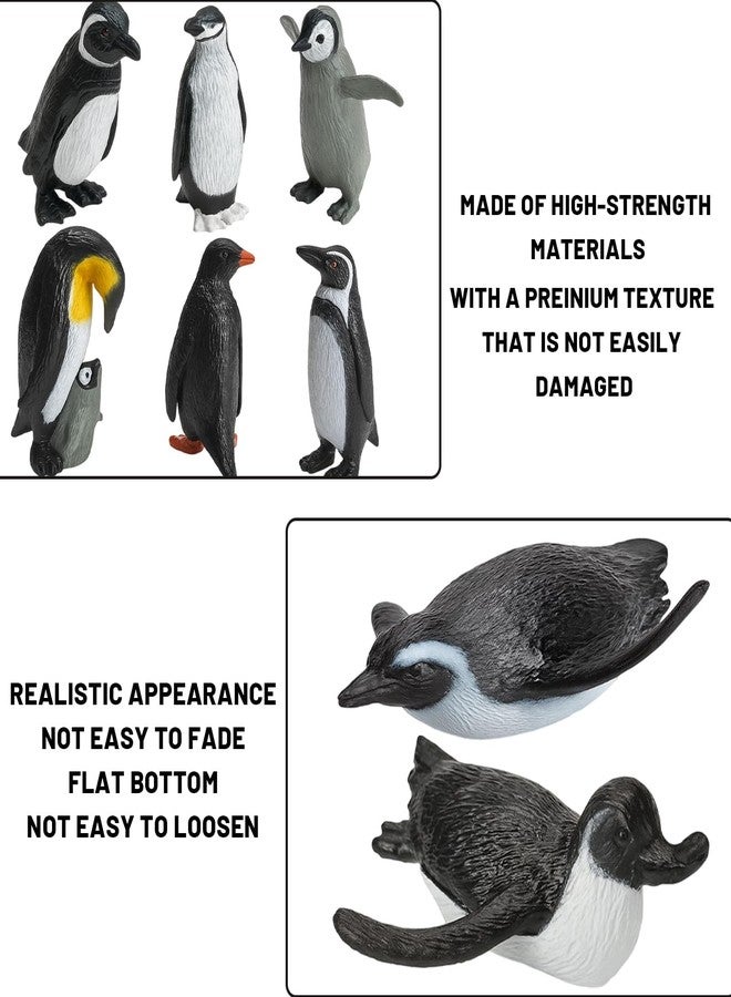 مجموعة 11 قطعة من تماثيل البطريق والحيوانات، ألعاب حيوانات برية لشخصيات القطب الجنوبي، مجموعة حيوانات مع زينة كعكة على شكل كوخ إسكيمو - Image 2