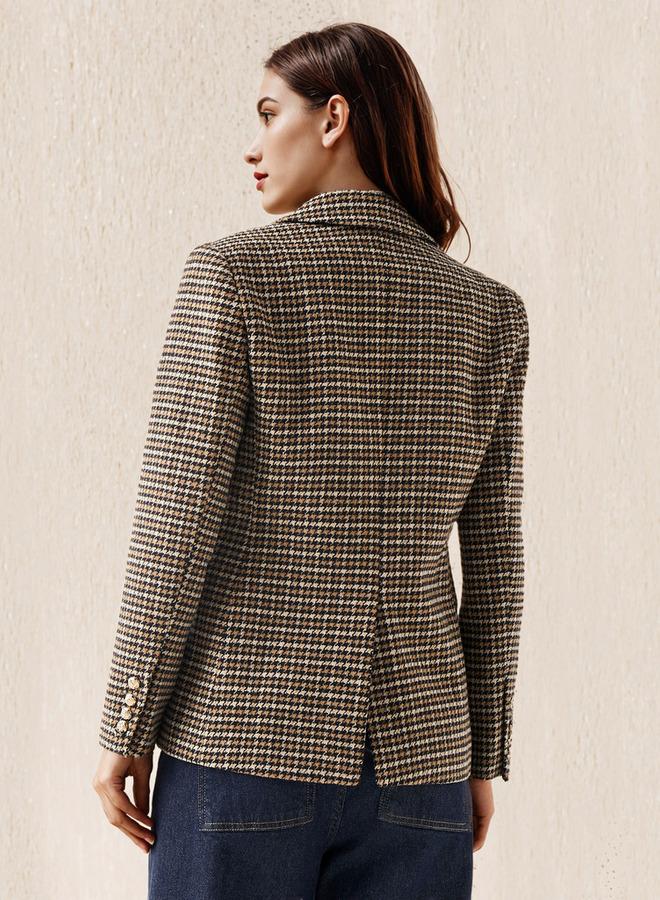 Lee Cooper Cotton Tuxedo Jacket with Houndstooth Texture - Image 3