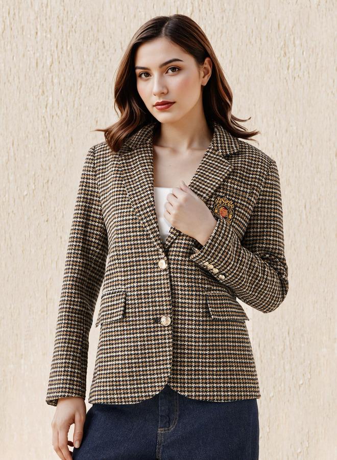 Lee Cooper Cotton Tuxedo Jacket with Houndstooth Texture - Image 1