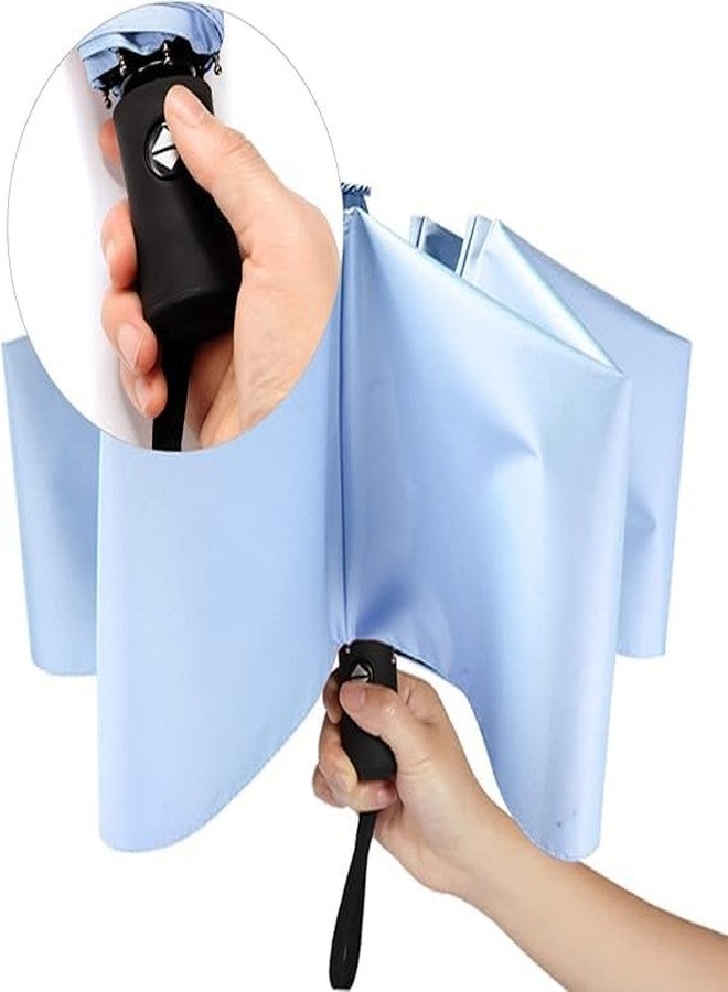 NILKANTH Windproof Travel Umbrella - Automatic Open Close, UV Protection, Compact Folding Portable Umbrella for Rain & Sun (Sky Blue) - Image 3