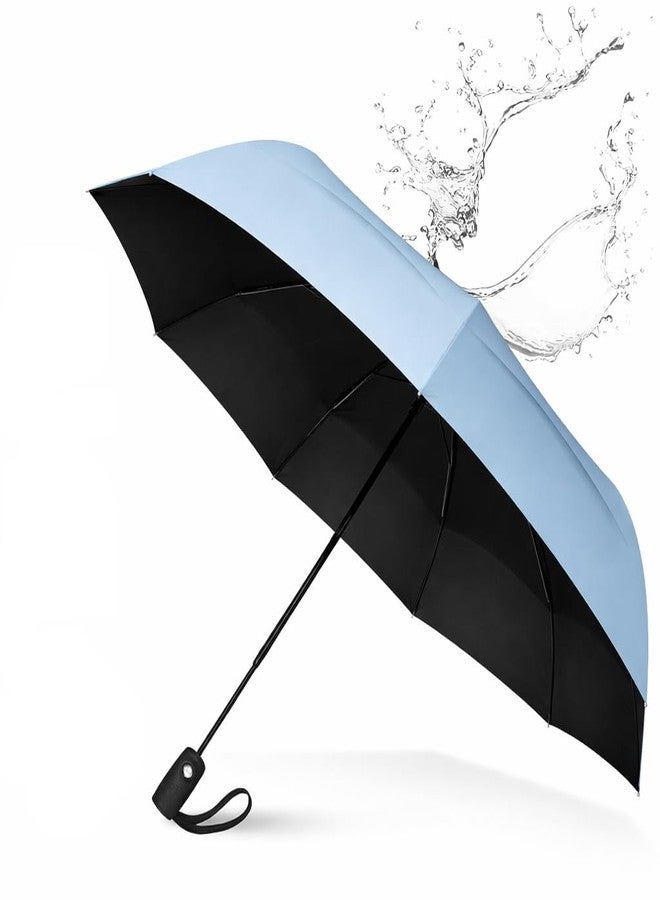 NILKANTH Windproof Travel Umbrella - Automatic Open Close, UV Protection, Compact Folding Portable Umbrella for Rain & Sun (Sky Blue) - Image 1