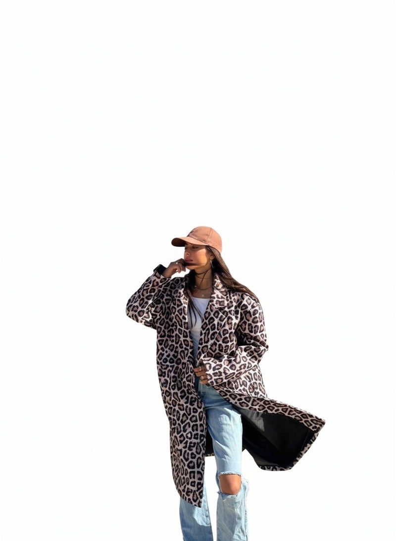 بالطو تايجر شتوي – جوخ مستورد عالي الجودة – وان سايز من 55 لـ 85 كجم – تصميم عصري فخم للمناسبات والخروج - Image 3