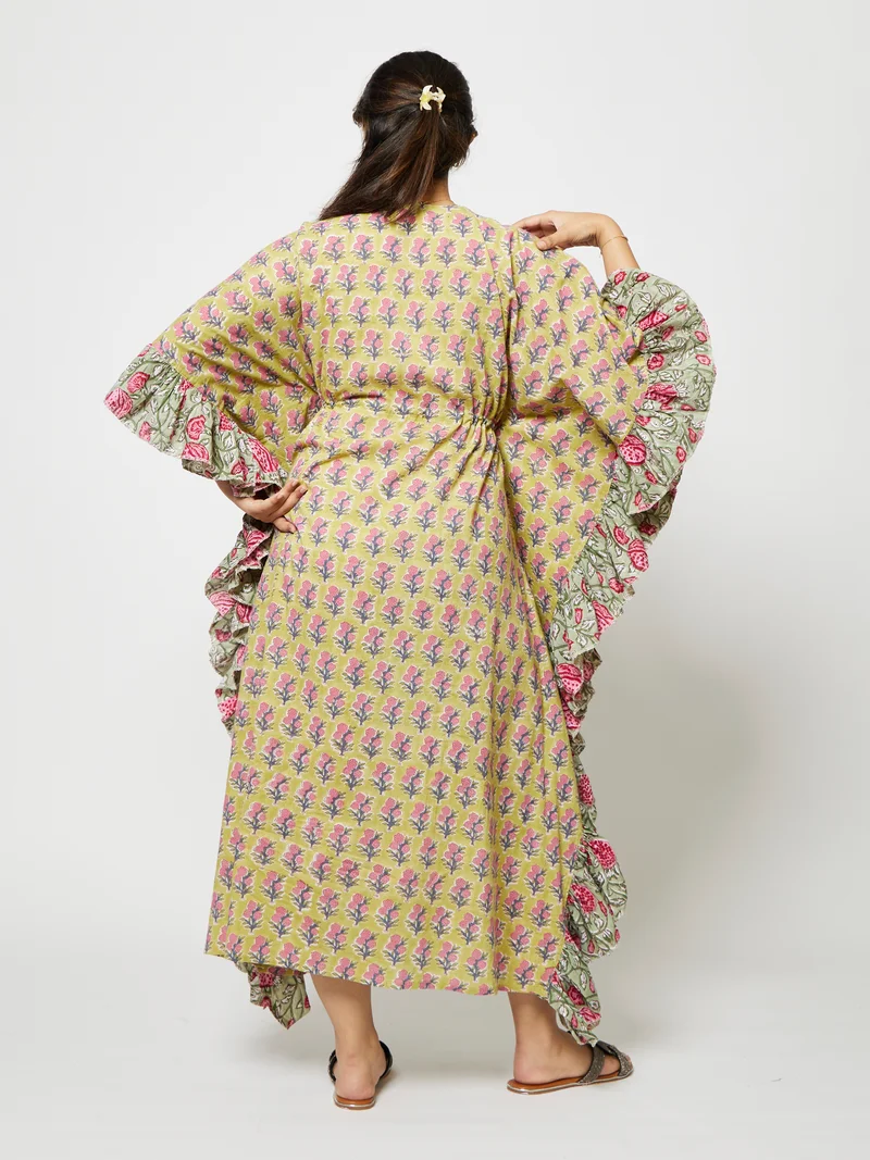 Kyshmysh  ZARIA FRILL CAFTAN for Women | Best Price UAE
