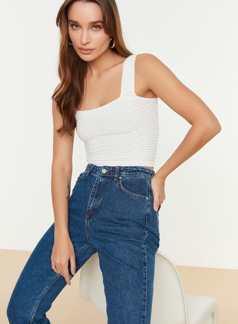 trendyol Square Neck Knitted Crop Top  - Image 3