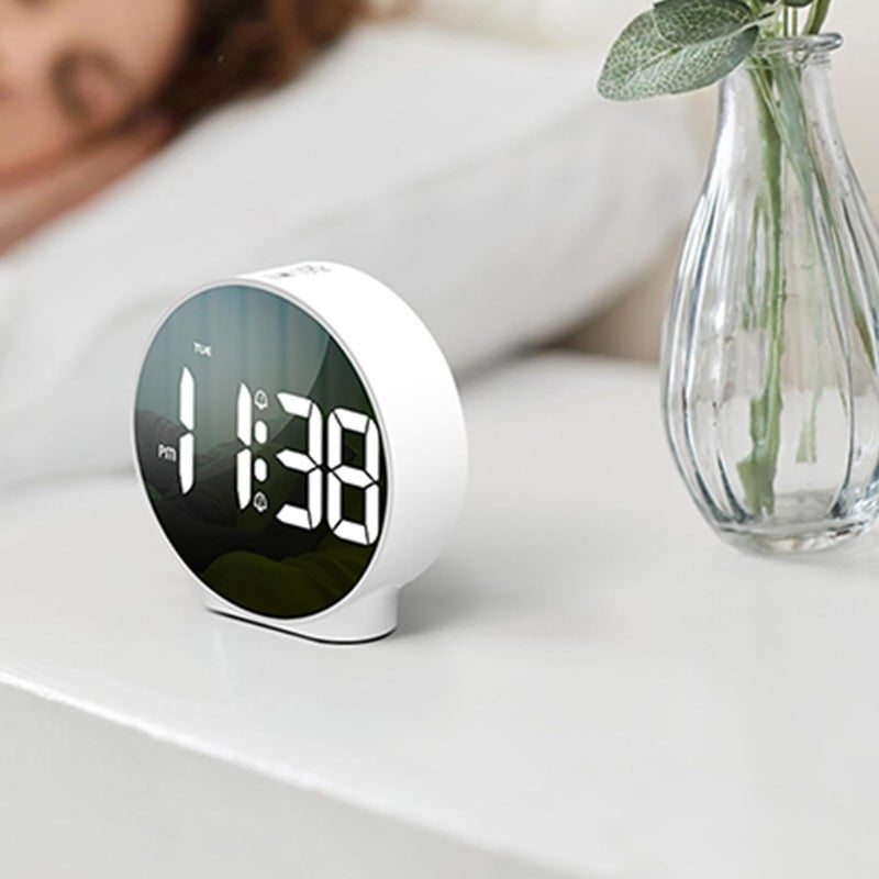 MAPPLE CREATION Digital Alarm Clock New LED Clock Small Electronic Clock with 2 Alarms Snooze Dimmable Alarm Days Set 1224H Display Bedside Clock for Home BatteryAdapter not Included Black - Image 1